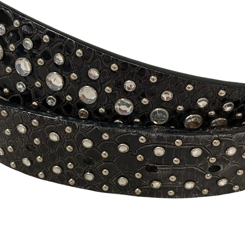 Ariat Black Leather & Rhinestone Silver Buckle Men’s Belt - NWOT - W36